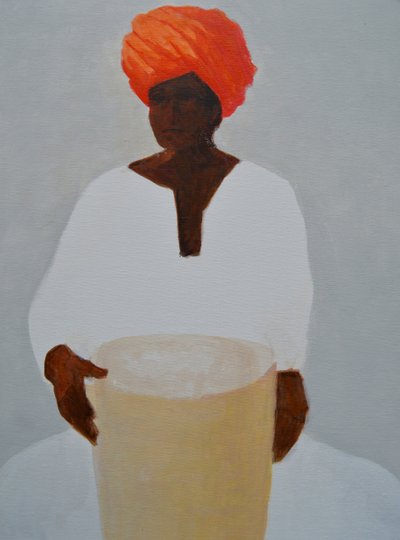 Drummer, Red Turban by Lincoln Seligman